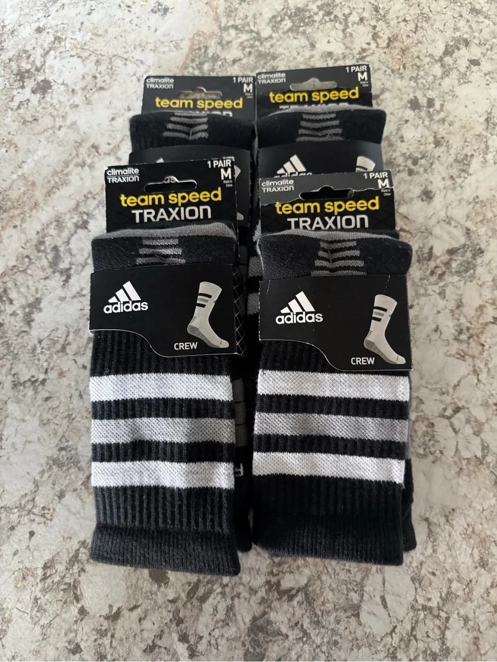 adidas Team Speed Traxion Crew Socks - Black & White